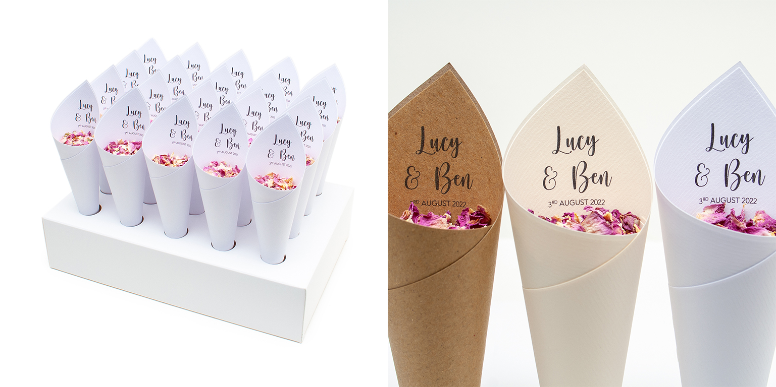 New Personalised Wedding Confetti Cones